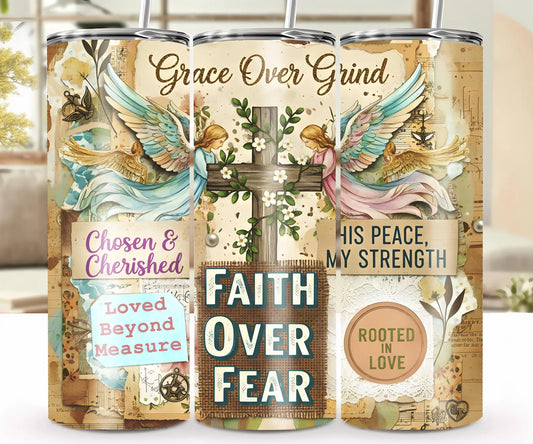 Grace Over Grind -Tumbler Wrap -20oz Skinny Tumbler