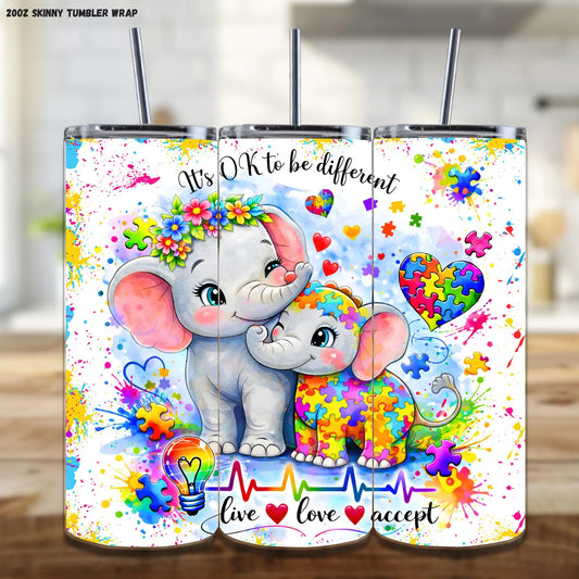 It's Ok to be different  (Autism ) -20oz Skinny Tumbler